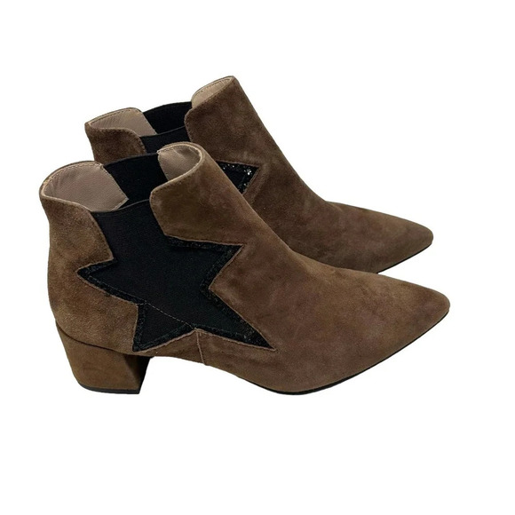 LODI Brown Suede Star Heeled Chelsea Boots Size 36 US 6-6.5‎ - Picture 7 of 10